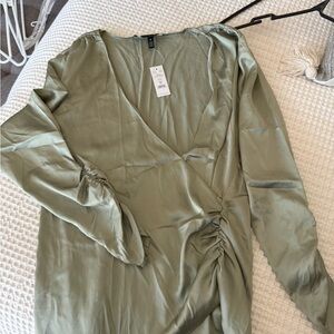 White House Black Market Olive Blouse